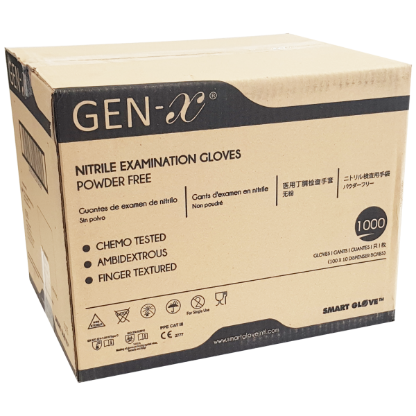 GenX Blue Nitrile Powder Free Gloves HLS Supplies Ltd